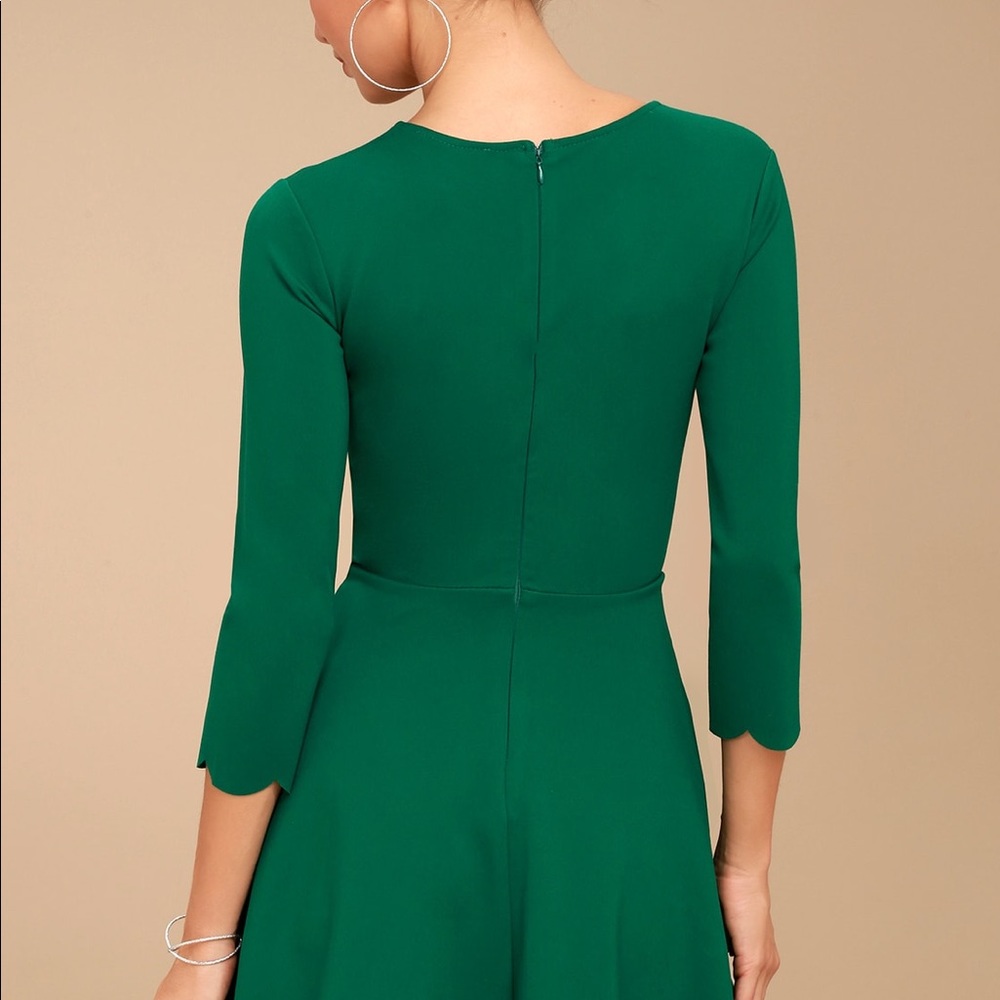 Lulu's Green Long Sleeve Dress - Picture 2 of 8